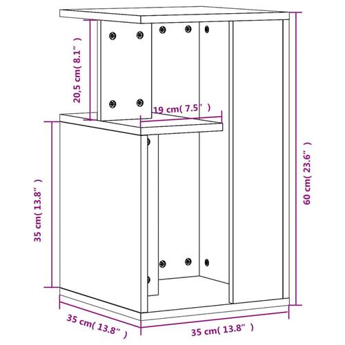 Sidebord 35x35x60 cm konstrueret træ røget egetræsfarve