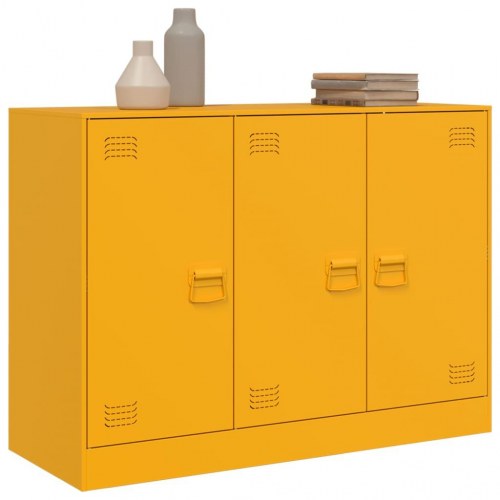 Skænk 99x39x73 cm stål sennepsgul