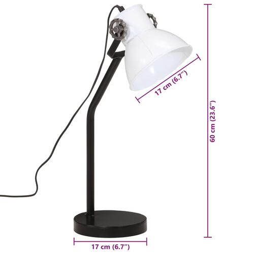 Skrivebordslampe 25 W 17x17x60 cm E27 hvid