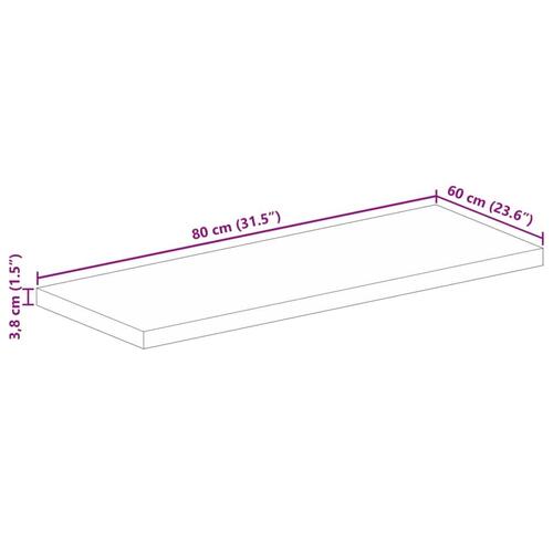 Bordplade 80x60x3,8 cm rektangulær massivt akacietræ