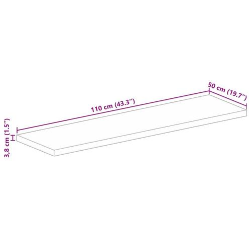 Bordplade 110x50x3,8 cm rektangulær massivt akacietræ