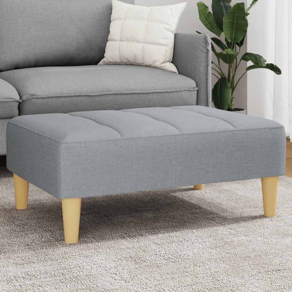Fodskammel 77x55x31 cm stof lysegrå