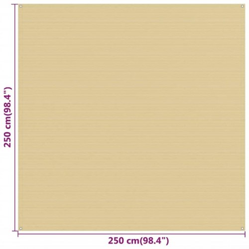 Telttæppe 250 × 250 cm i HDPE - beige udendørstæppe