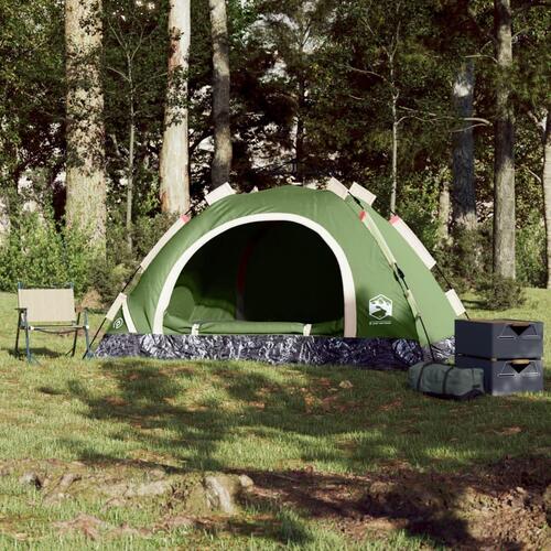 4-personers campingtelt vandafvisende quick-release grøn