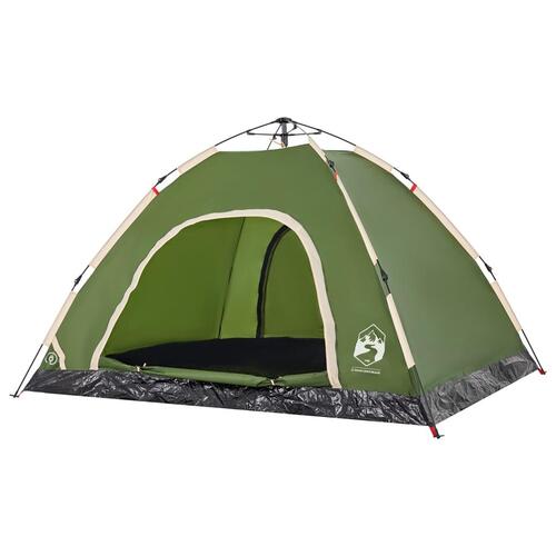 4-personers campingtelt vandafvisende quick-release grøn