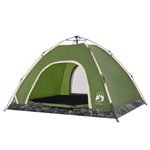 4-personers campingtelt vandafvisende quick-release grøn