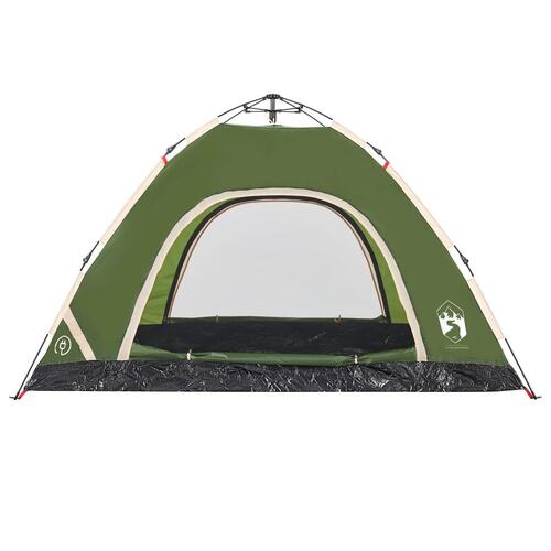 4-personers campingtelt vandafvisende quick-release grøn