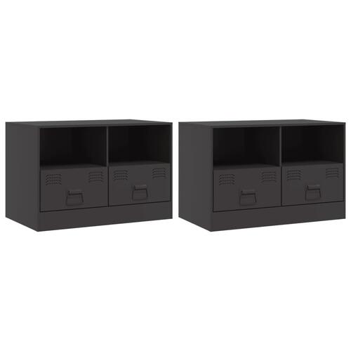 Tv-borde 2 stk. 67x39x44 cm stål sort