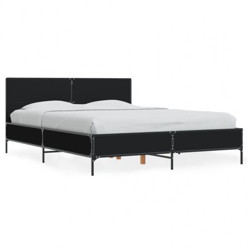 Sengeramme 135 x 190 cm med hovedgærde - sort