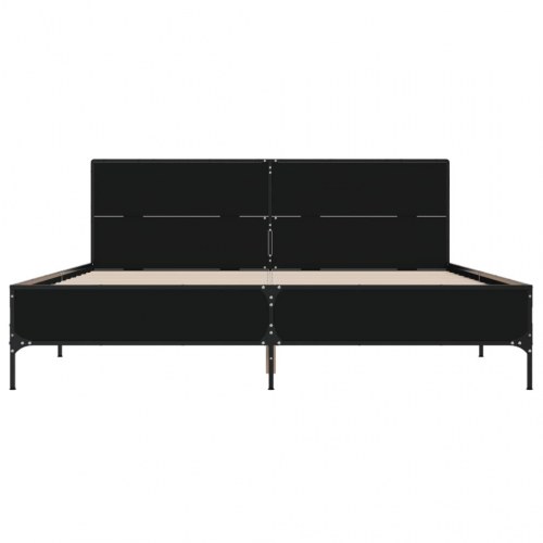 Sengeramme 135 x 190 cm med hovedgærde - sort