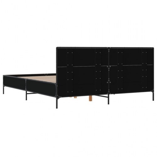 Sengeramme 135 x 190 cm med hovedgærde - sort