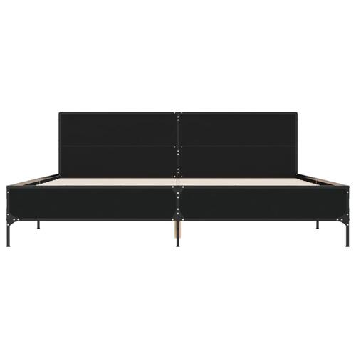 Sengestel 180x200 cm konstrueret træ og metal sort