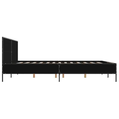 Sengestel 180x200 cm konstrueret træ og metal sort