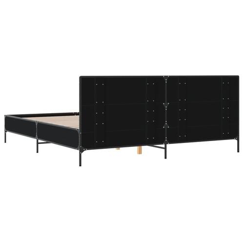 Sengestel 180x200 cm konstrueret træ og metal sort