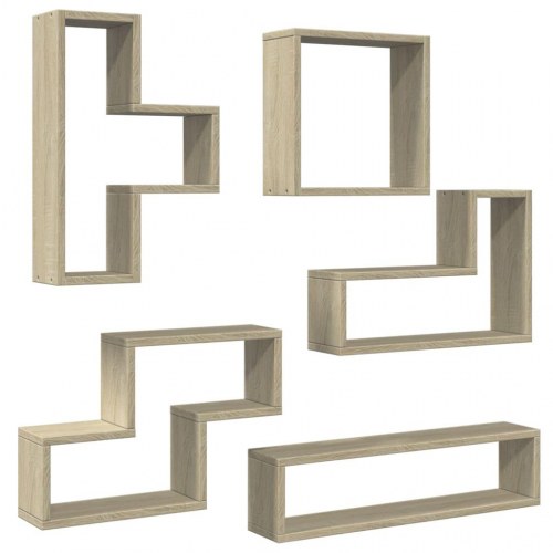 Væghylde 96x12x64 cm konstrueret træ sonoma-eg