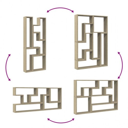 Væghylde 96x12x64 cm konstrueret træ sonoma-eg