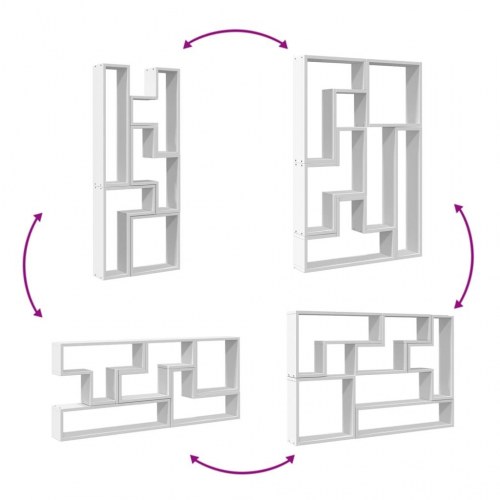 Væghylde 96x12x64 cm konstrueret træ hvid