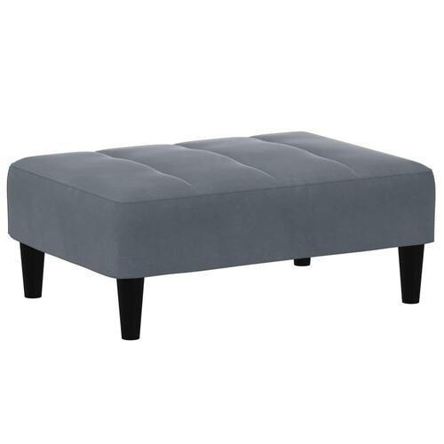 Fodskammel 77x55x31 cm velour mørkegrå