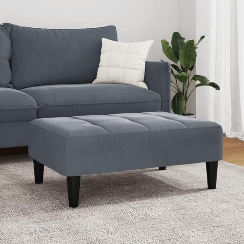 Fodskammel 77x55x31 cm velour mørkegrå