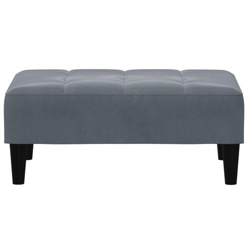 Fodskammel 77x55x31 cm velour mørkegrå