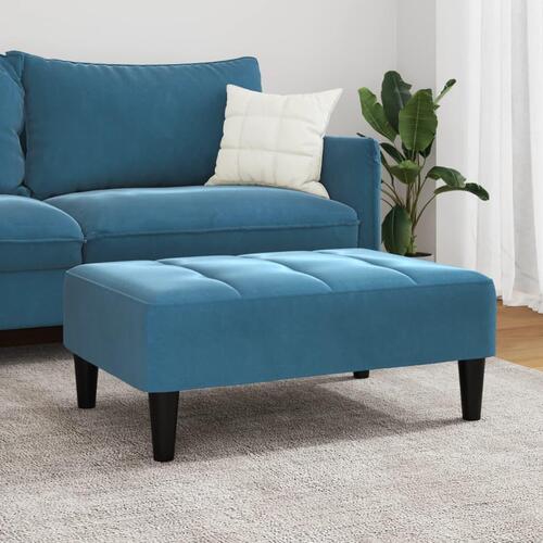 Fodskammel 77x55x31 cm velour blå