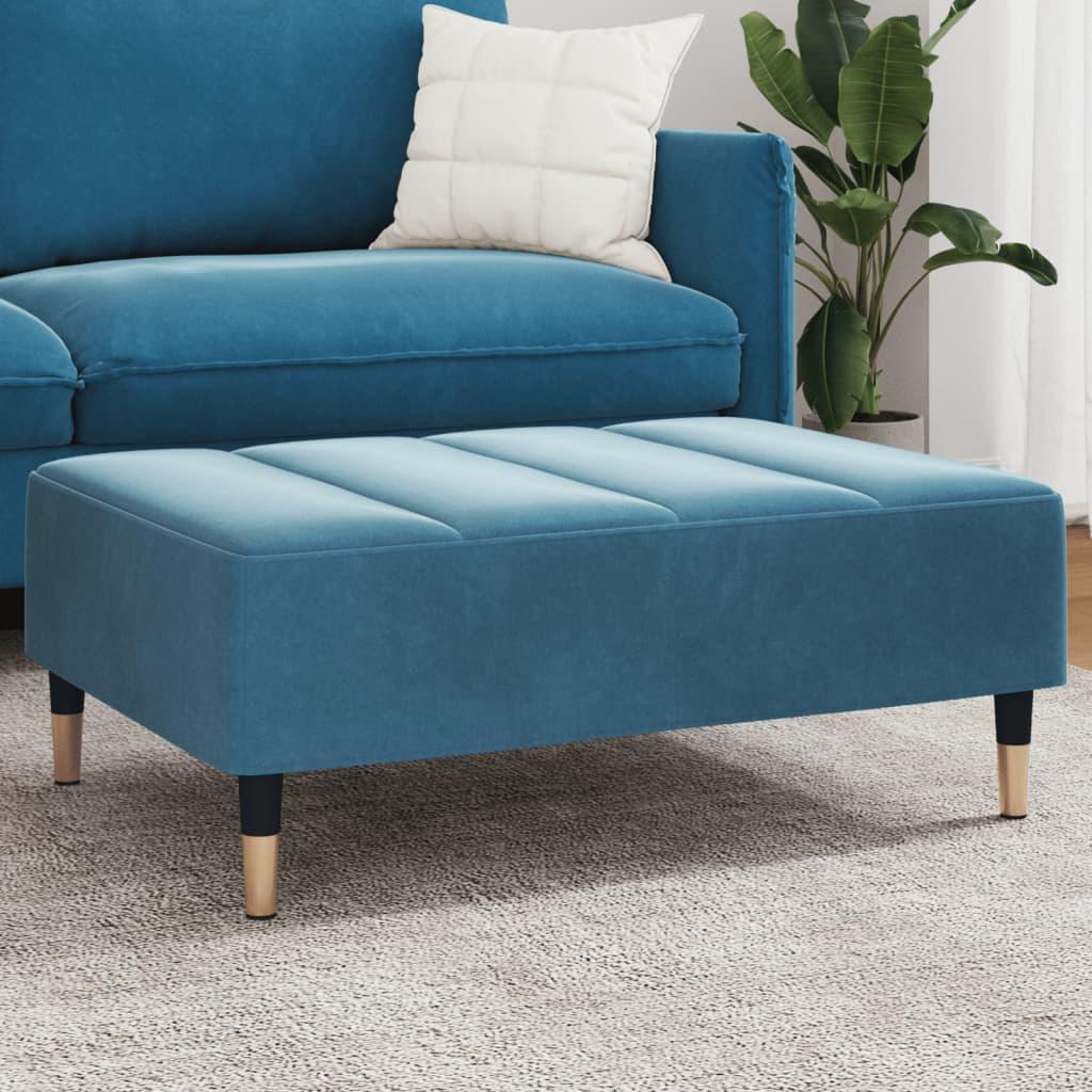 Fodskammel 77x55x31 cm velour blå