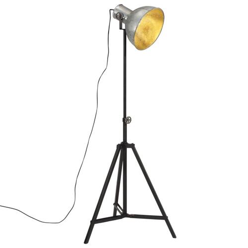 Gulvlampe 61x61x90/150 cm 25 W E27 vintagestil sølvfarvet