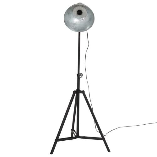 Gulvlampe 61x61x90/150 cm 25 W E27 vintagestil sølvfarvet