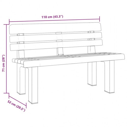 Havebænk 110 × 52 × 71 cm i polypropylen - grøn