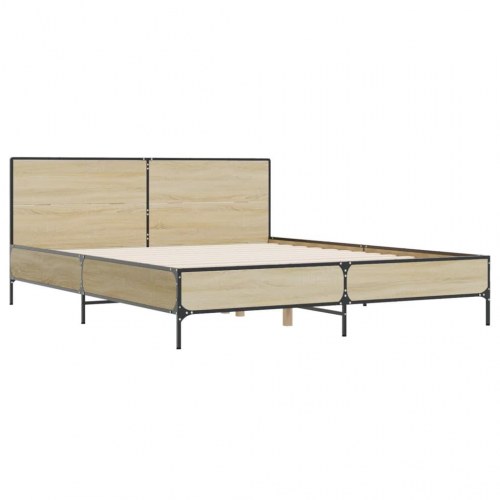 Sengestel 135 x 190 cm med hovedgærde - sonoma-eg