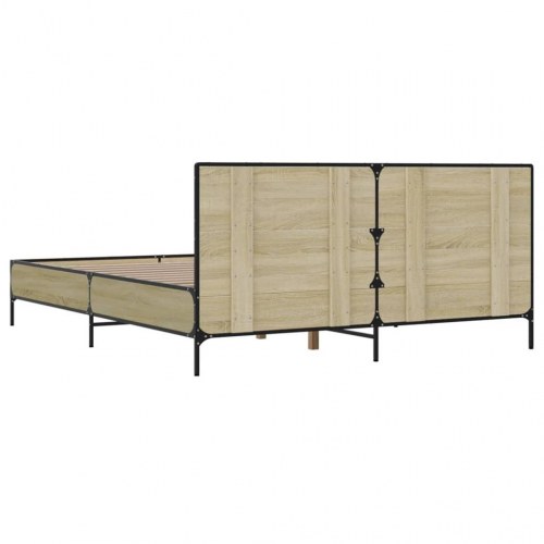 Sengestel 135 x 190 cm med hovedgærde - sonoma-eg
