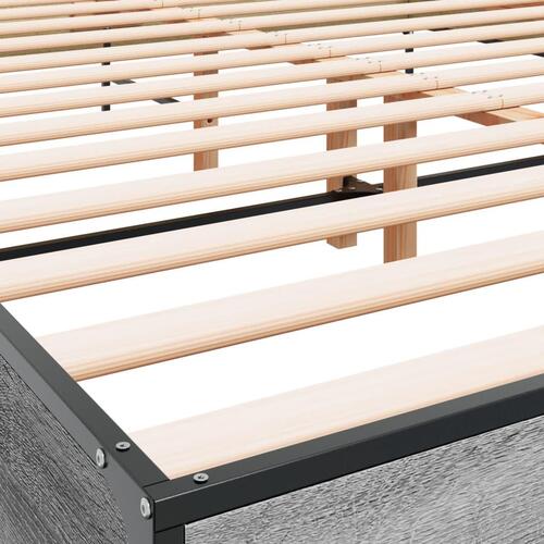 Sengestel 140x200 cm konstrueret træ og metal grå sonoma-eg