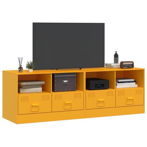 Tv-borde 2 stk. 67x39x44 cm stål sennepsgul