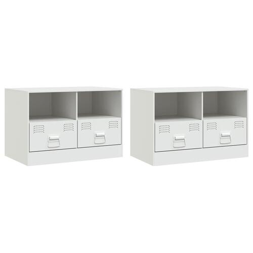 Tv-borde 2 stk. 67x39x44 cm stål hvid