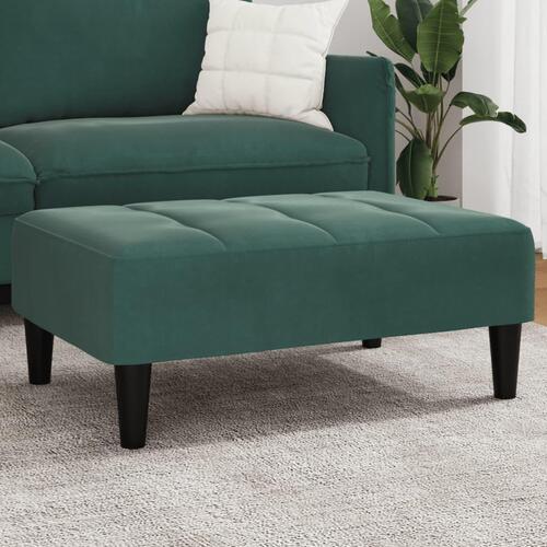 Fodskammel 77x55x31 cm velour mørkegrøn