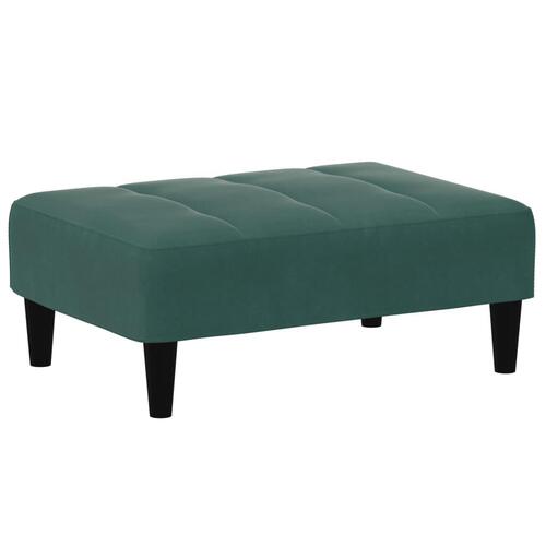 Fodskammel 77x55x31 cm velour mørkegrøn