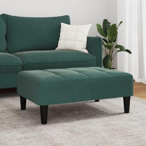 Fodskammel 77x55x31 cm velour mørkegrøn