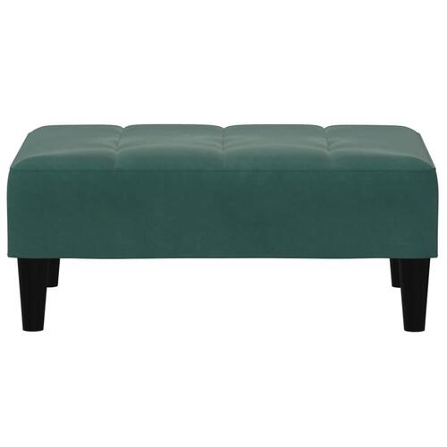 Fodskammel 77x55x31 cm velour mørkegrøn