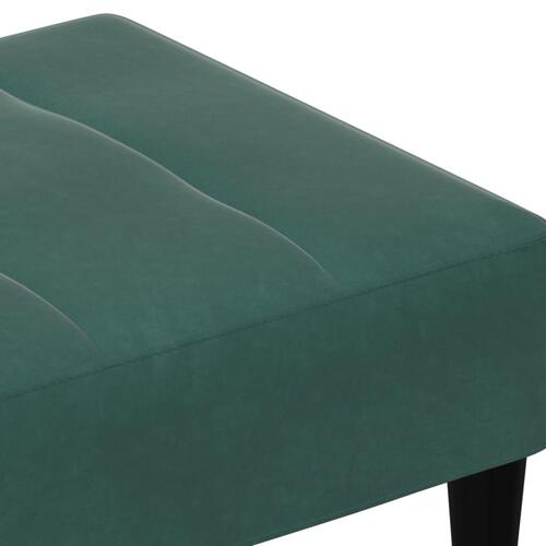 Fodskammel 77x55x31 cm velour mørkegrøn