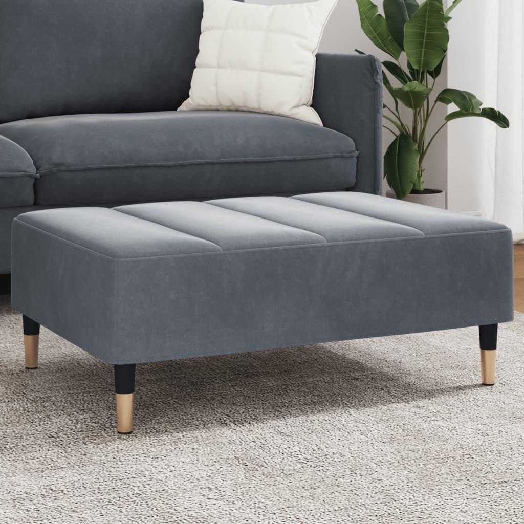 Fodskammel 77x55x31 cm velour mørkegrå