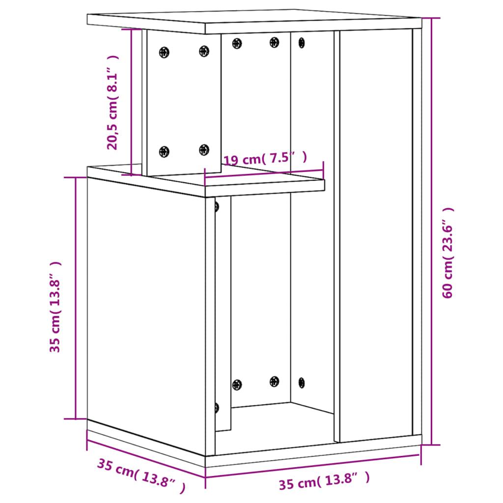 Sidebord 35x35x60 cm konstrueret træ hvid