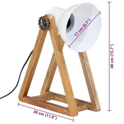 Skrivebordslampe 25 W 30x17x40 cm E27 hvid