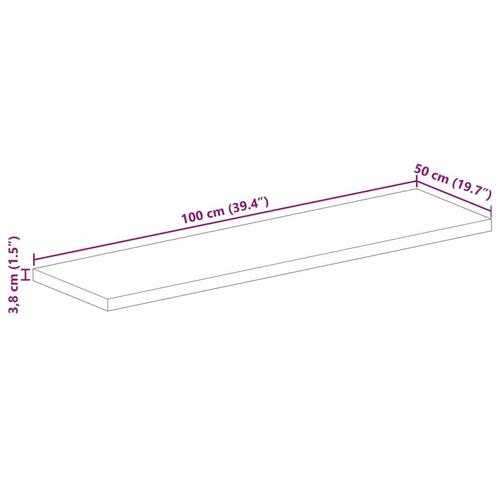 Bordplade 100x50x3,8 cm rektangulær massivt akacietræ