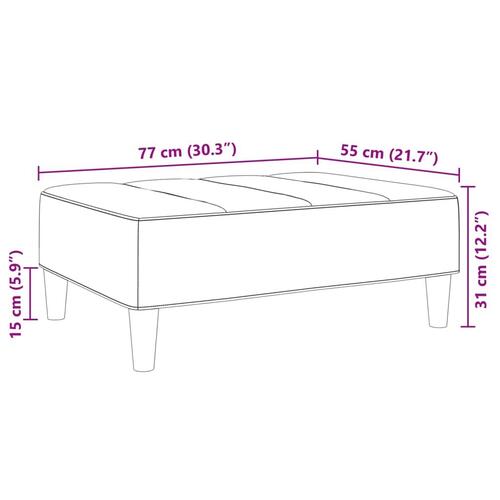 Fodskammel 77x55x31 cm stof lysegrå