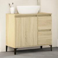 Badeværelsesskab 65x33x60 cm konstrueret træ sonoma-eg