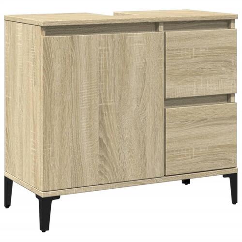 Badeværelsesskab 65x33x60 cm konstrueret træ sonoma-eg