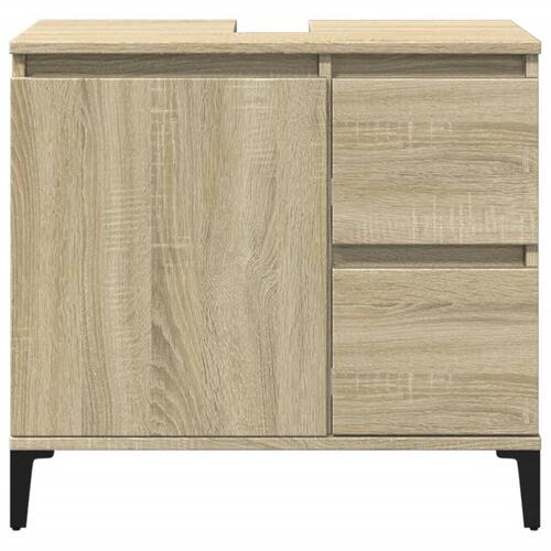 Badeværelsesskab 65x33x60 cm konstrueret træ sonoma-eg