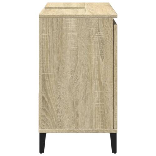 Badeværelsesskab 65x33x60 cm konstrueret træ sonoma-eg