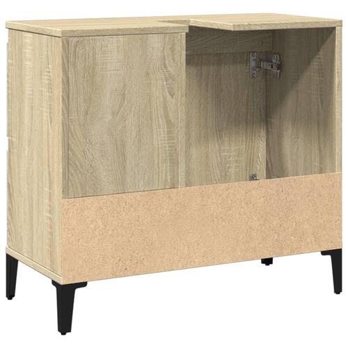 Badeværelsesskab 65x33x60 cm konstrueret træ sonoma-eg