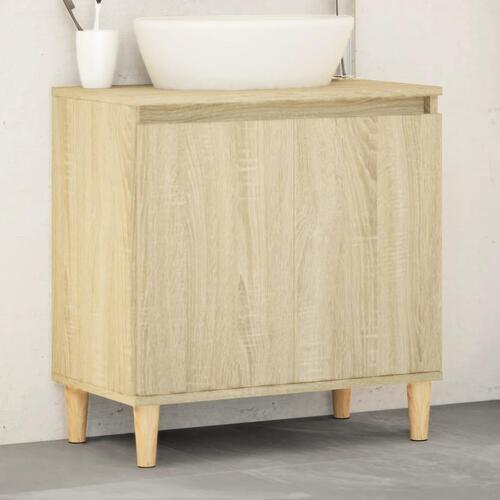 Underskab til håndvask 58x33x60 cm konstrueret træ sonoma-eg